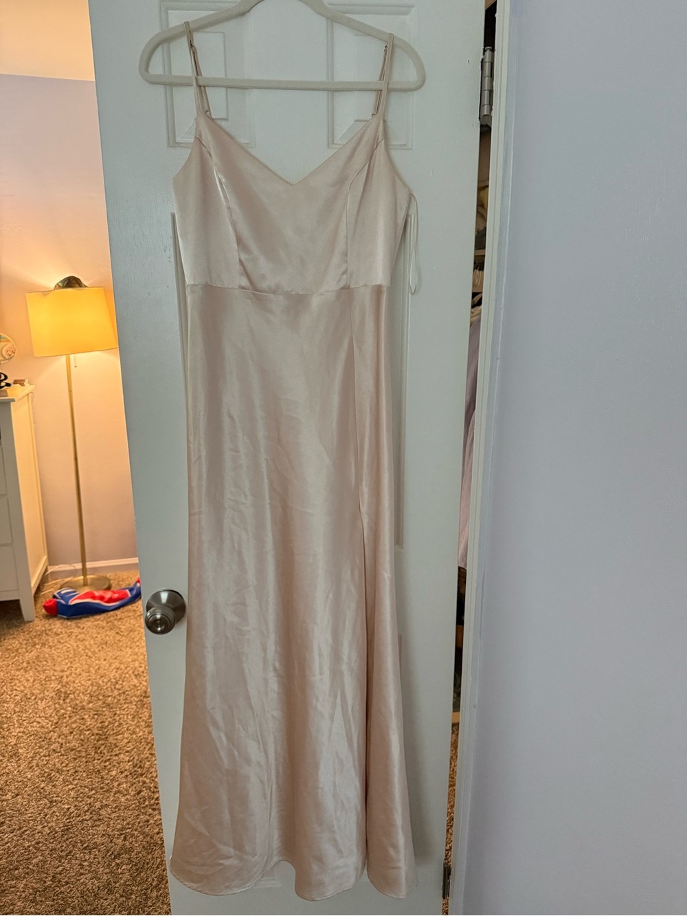 Birdy Grey Shiny Satin Champagne Bridesmaids Dress
